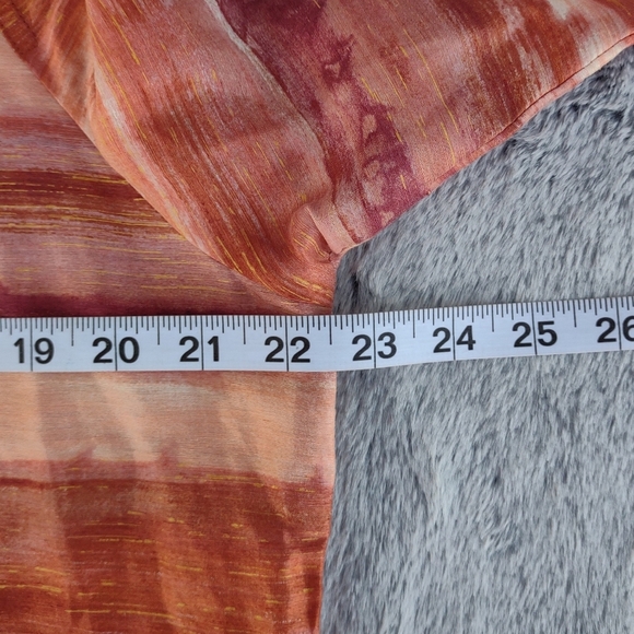 Chico's Linen Blend Open Front Blazer Large 12 Coral - Picture 6 of 9